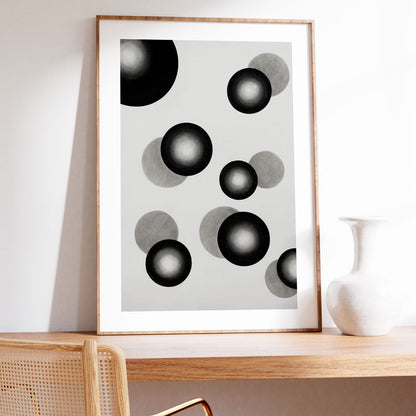 Abstract Black and White Circle Art for Modern Home Decor