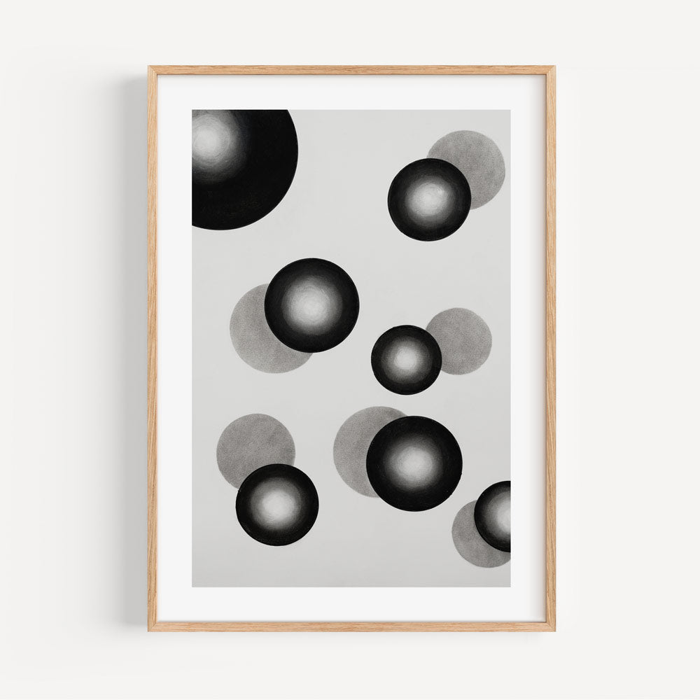 Abstract Black and White Circle Art for Modern Home Decor