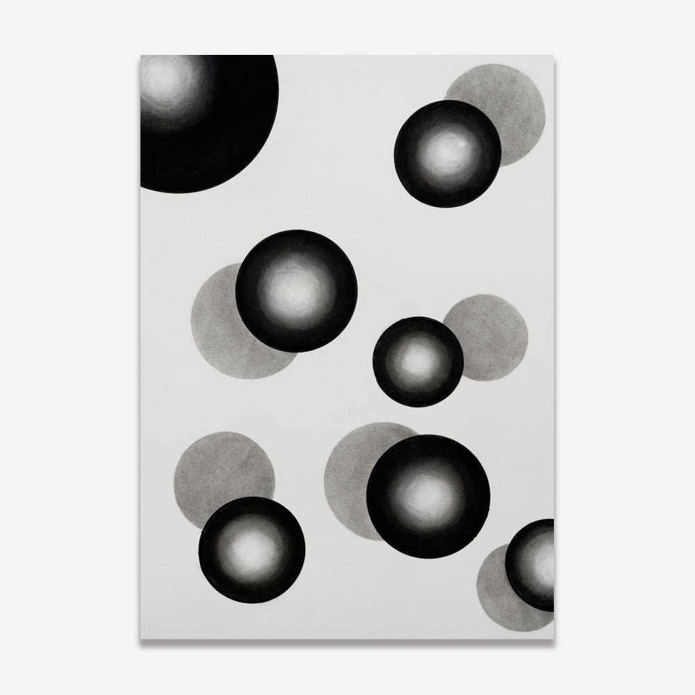 Abstract Black and White Circle Art for Modern Home Decor