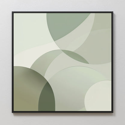 Serene Green Abstract Oil Painting for Modern Home Decor