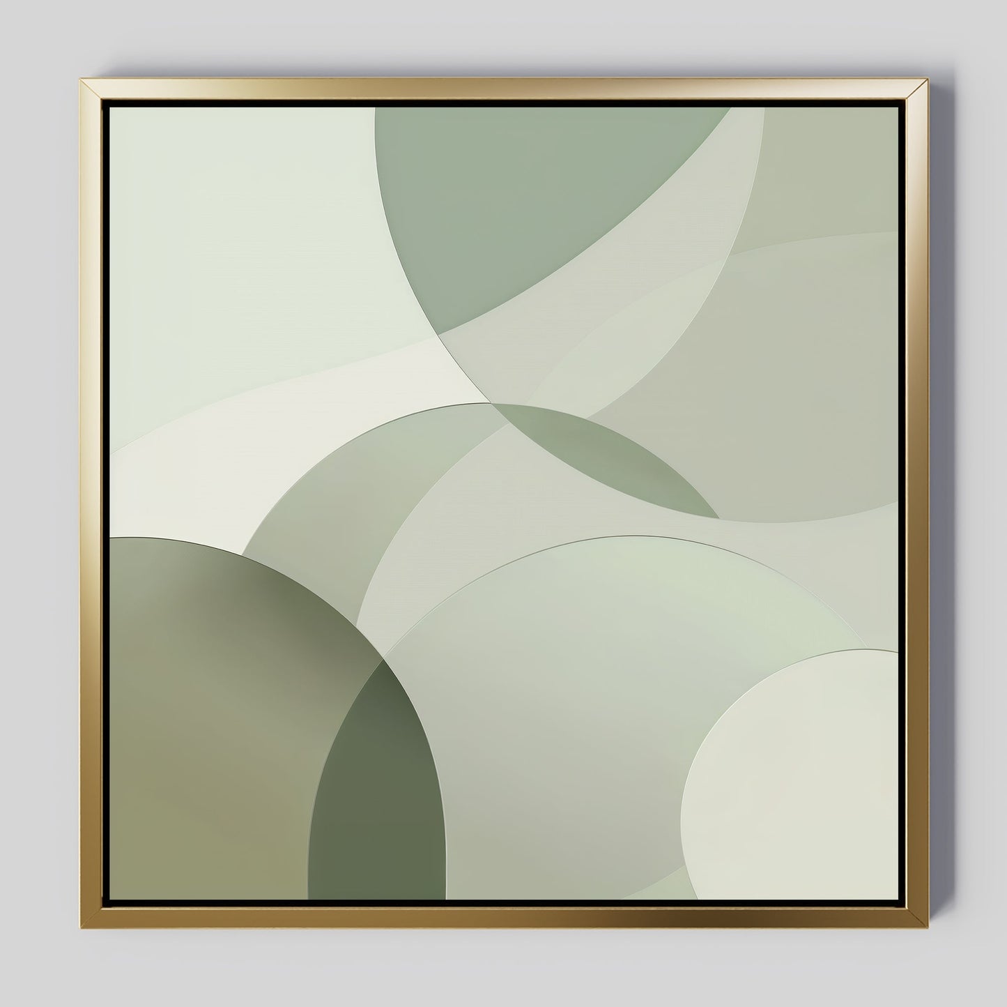 Serene Green Abstract Oil Painting for Modern Home Decor