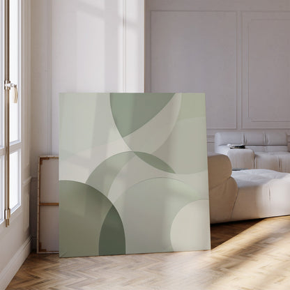 Serene Green Abstract Oil Painting for Modern Home Decor