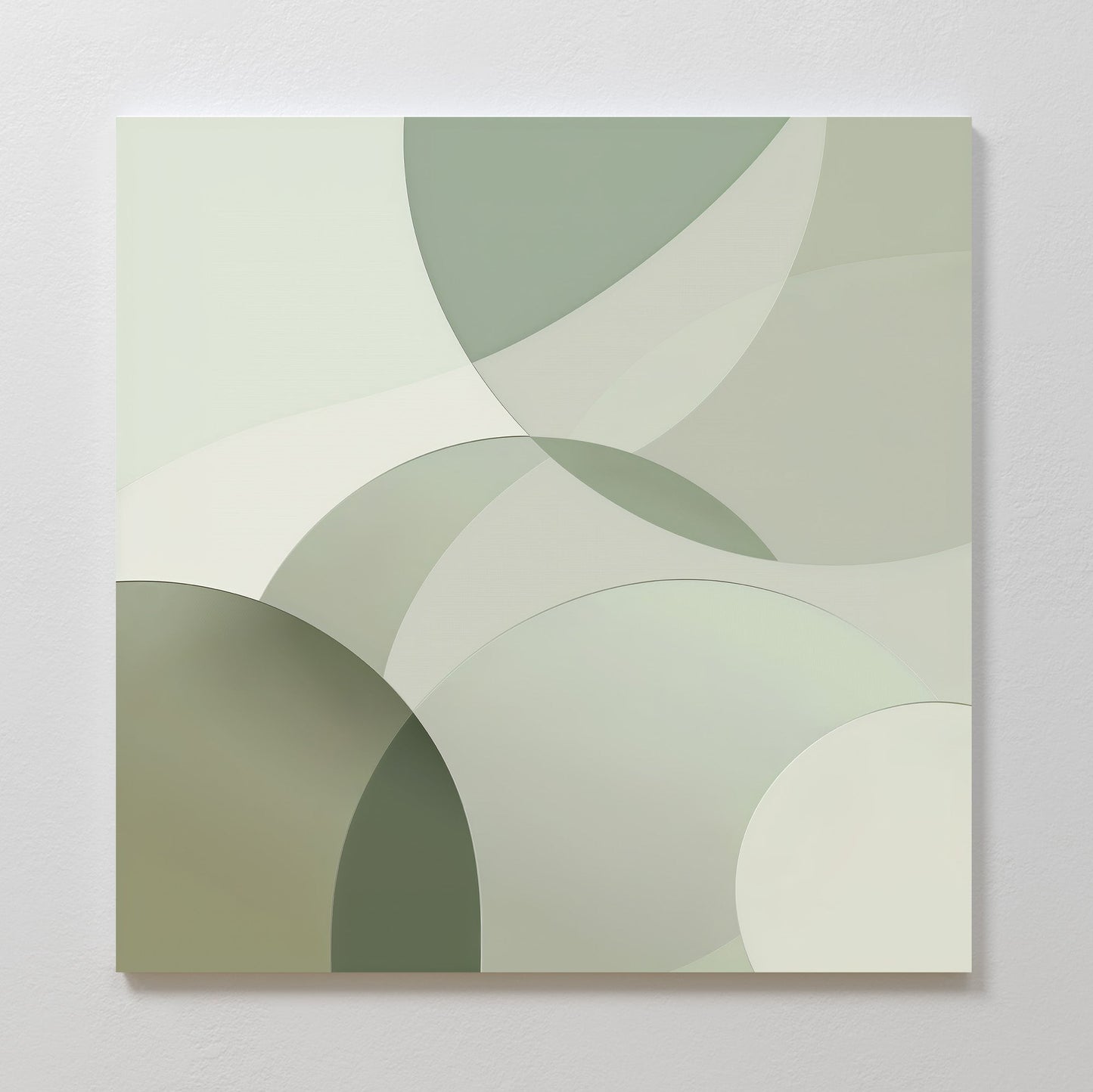 Serene Green Abstract Oil Painting for Modern Home Decor