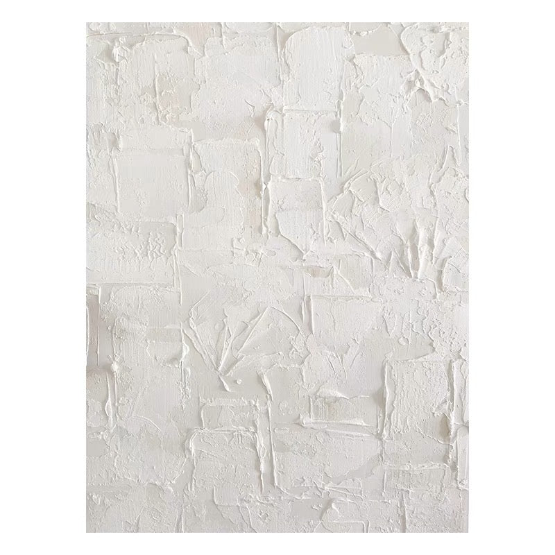 Textured White Abstract Oil Painting for Modern Home Décor