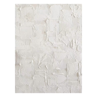 Textured White Abstract Oil Painting for Modern Home Décor