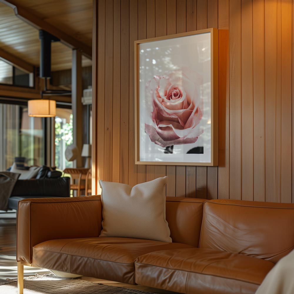 Delicate Pink Rose Oil Painting - Elegant Floral Artwork for Home Decor