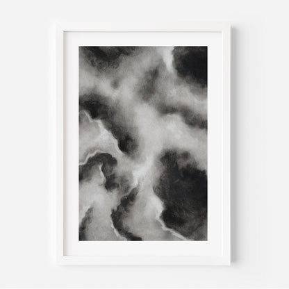 Abstract Gray Clouds Oil Painting for Contemporary Home Decor