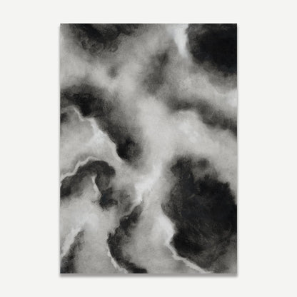 Abstract Gray Clouds Oil Painting for Contemporary Home Decor