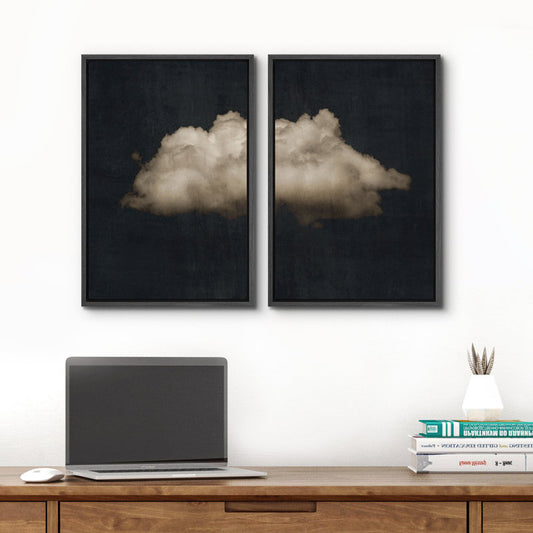 Abstract Black Clouds Art Set - Modern Minimalist Wall Decor for Any Space