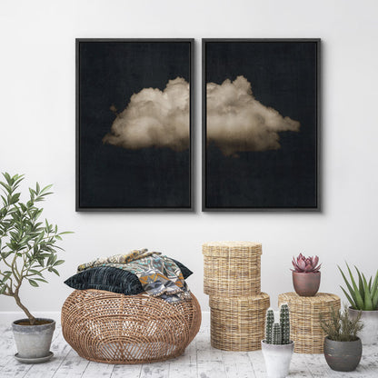 Abstract Black Clouds Art Set - Modern Minimalist Wall Decor for Any Space