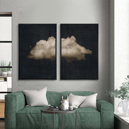 Abstract Black Clouds Art Set - Modern Minimalist Wall Decor for Any Space