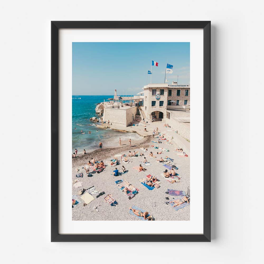 Sunny Beach Day at Club Nautique de Nice - Vibrant Coastal Oil Painting