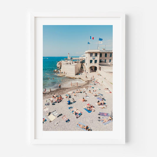 Sunny Beach Day at Club Nautique de Nice - Vibrant Coastal Oil Painting