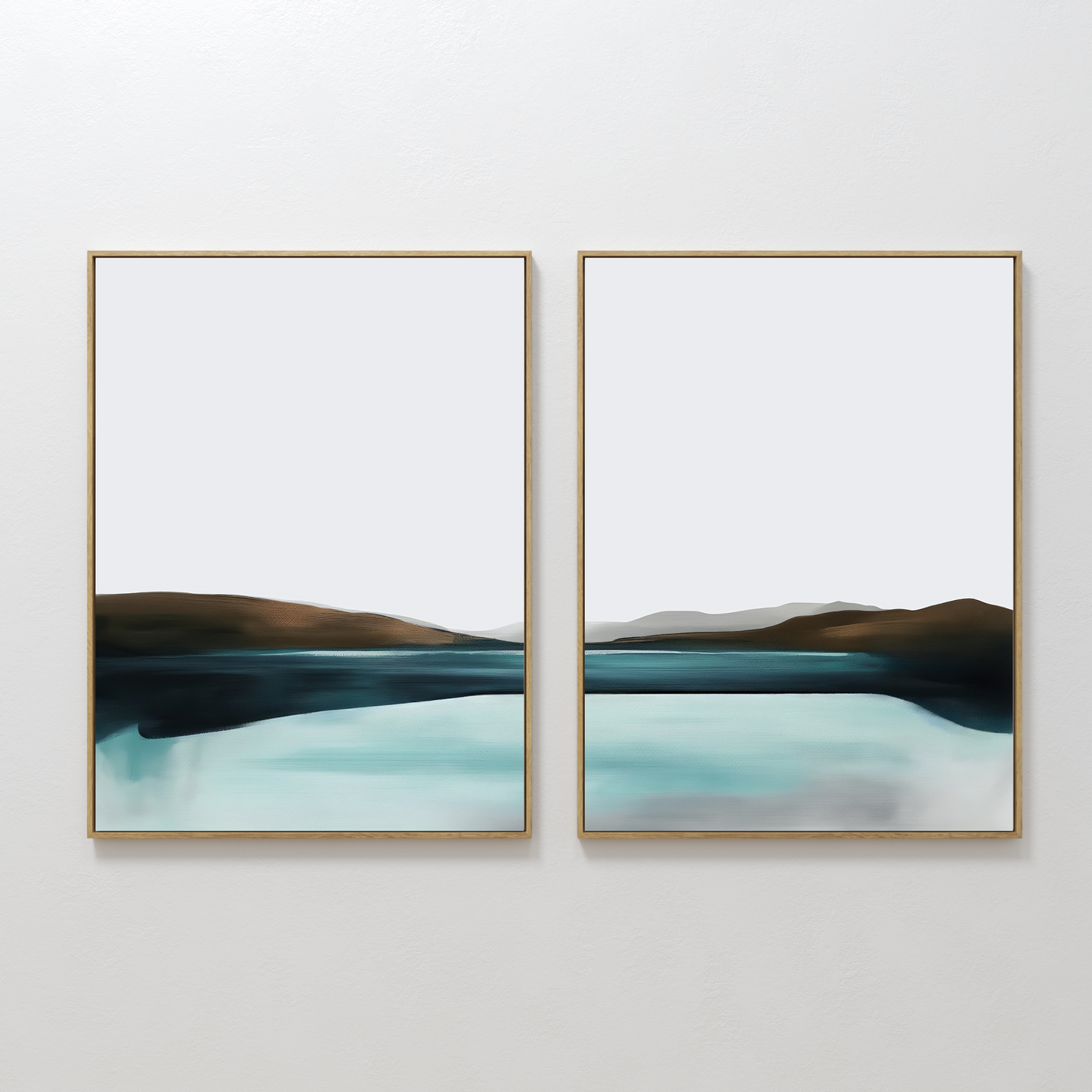 Serene Coastal Landscape Diptych Wall Art for Tranquil Home Decor