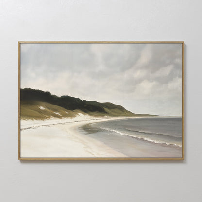 Tranquil Coastal Landscape Oil Painting for Serene Home Decor