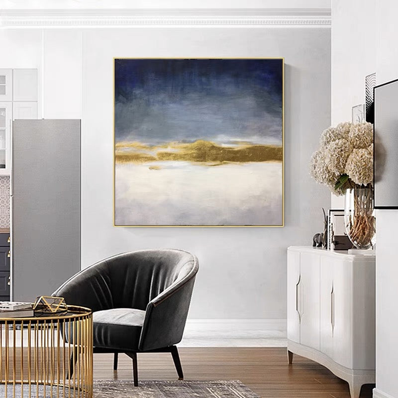 Vibrant Horizon Oil Painting | Modern Abstract Art for Stylish Home Decor