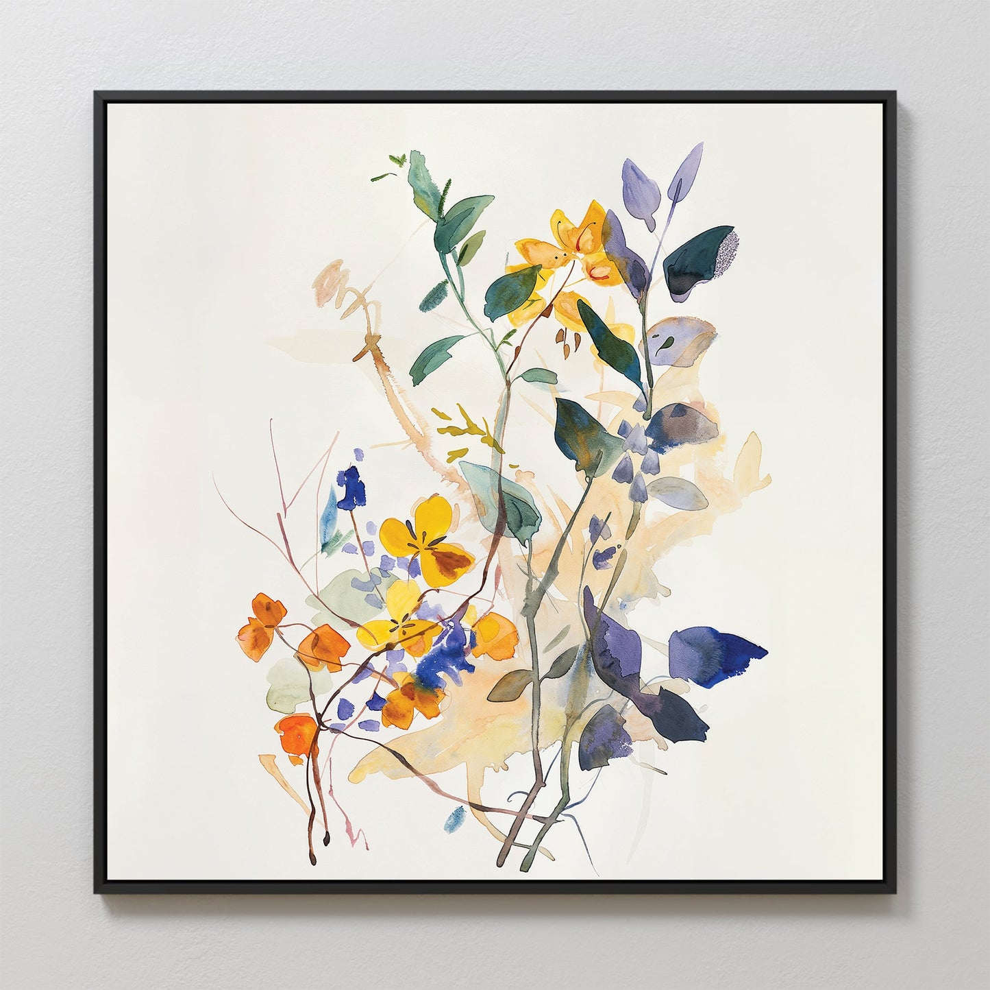 Vibrant Floral Branches Oil Painting for Home and Office Decor