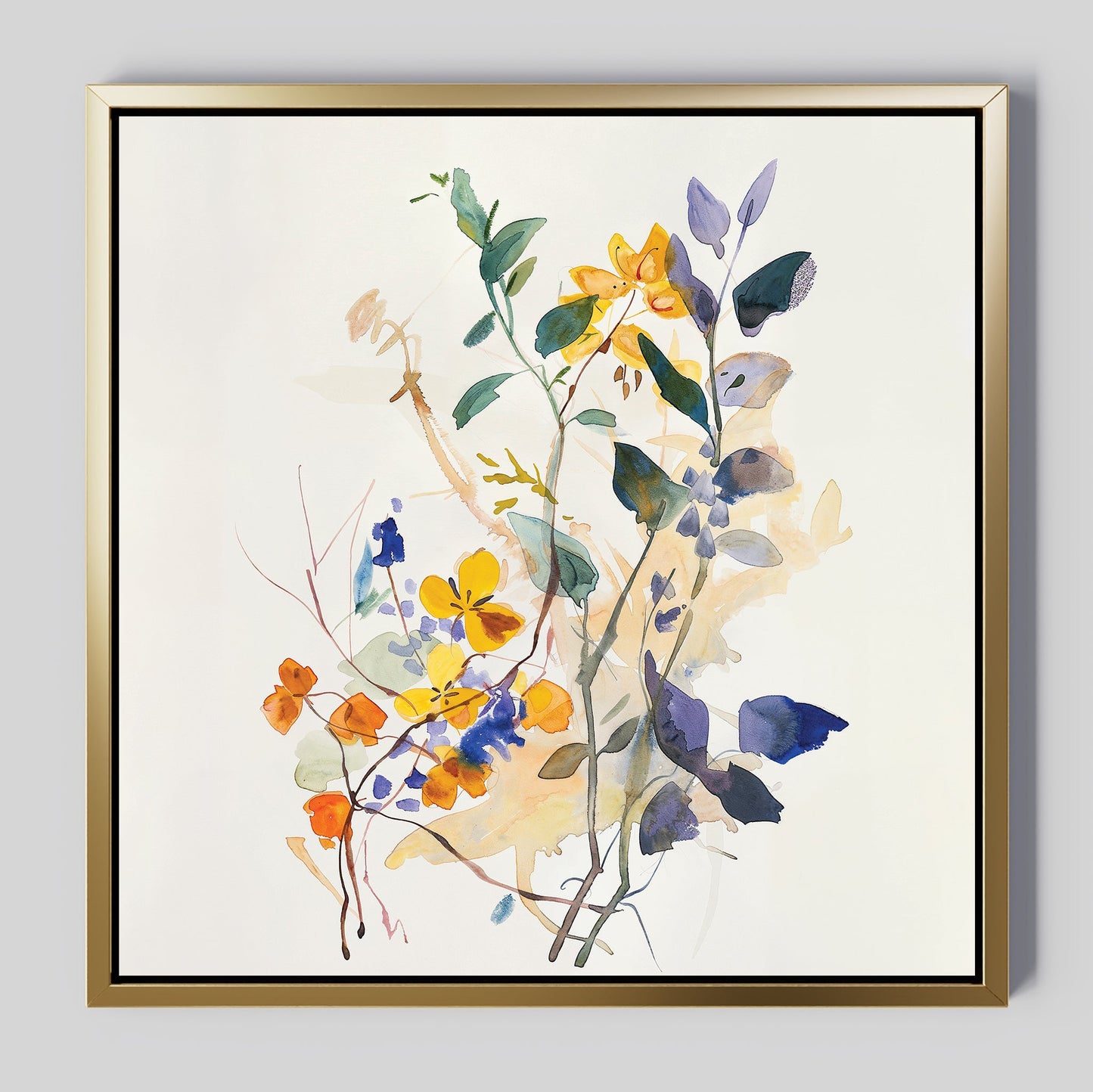 Vibrant Floral Branches Oil Painting for Home and Office Decor