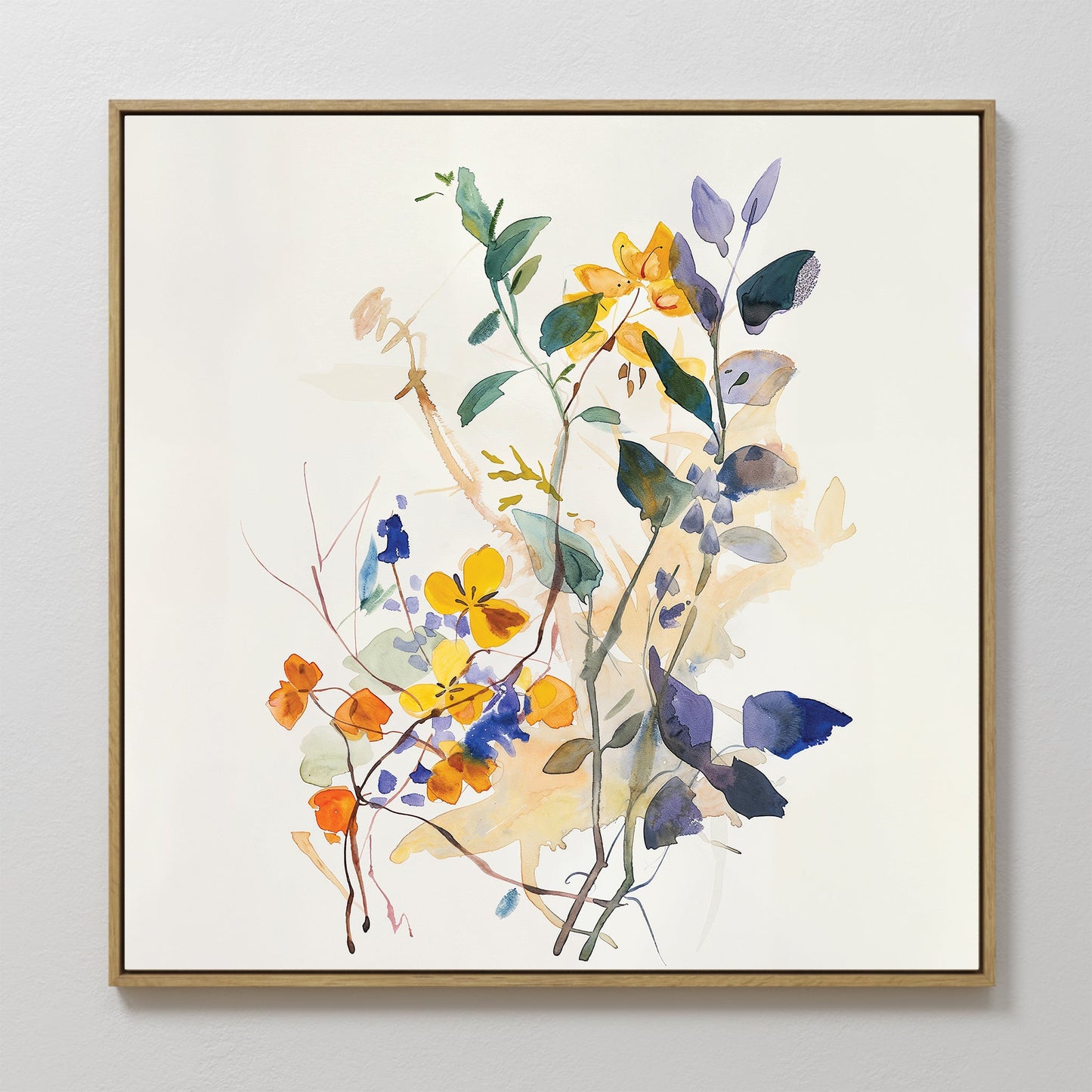 Vibrant Floral Branches Oil Painting for Home and Office Decor
