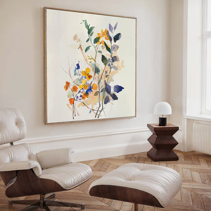 Vibrant Floral Branches Oil Painting for Home and Office Decor