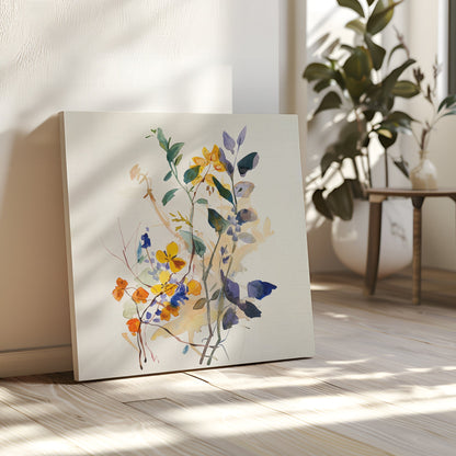 Vibrant Floral Branches Oil Painting for Home and Office Decor