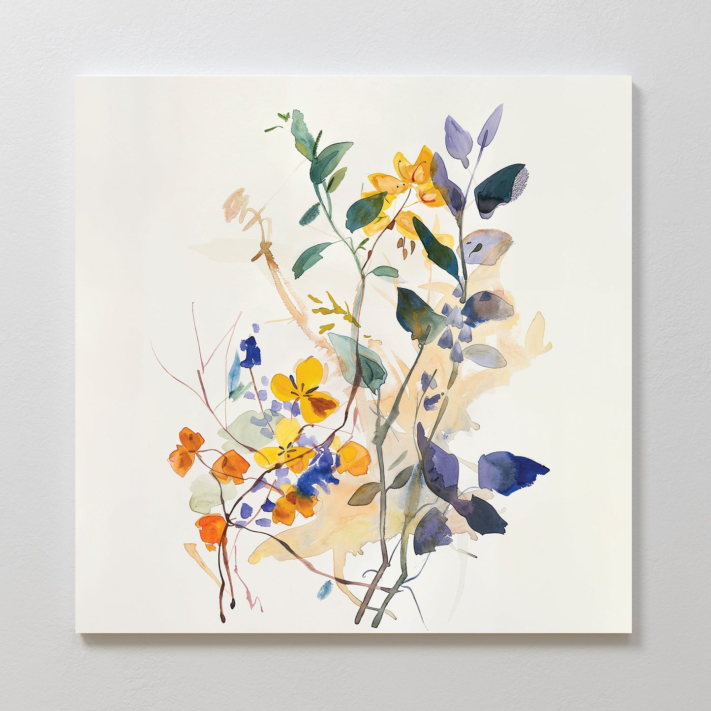 Vibrant Floral Branches Oil Painting for Home and Office Decor