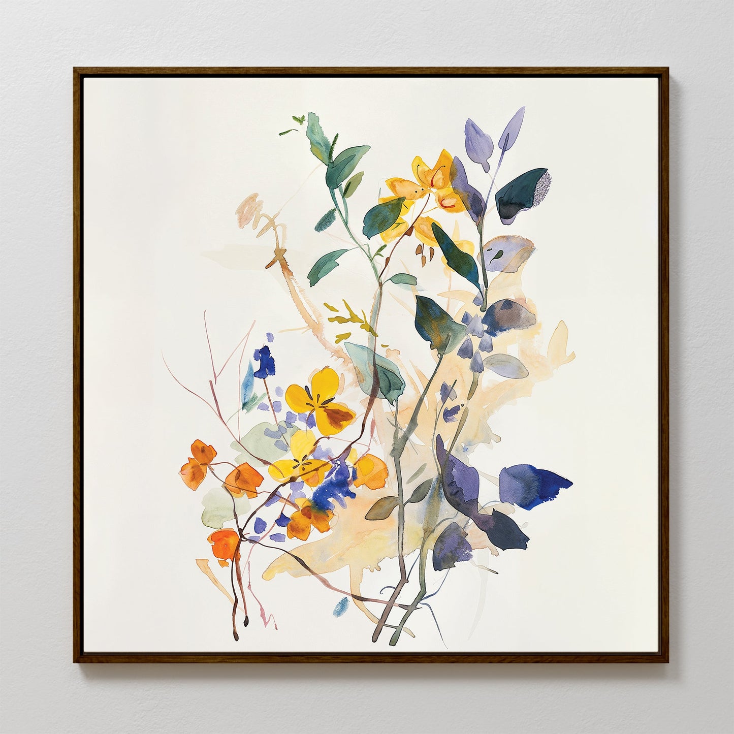 Vibrant Floral Branches Oil Painting for Home and Office Decor
