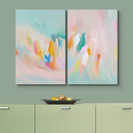 Vibrant Multicolor Abstract Oil Painting Set for Modern Home Decor