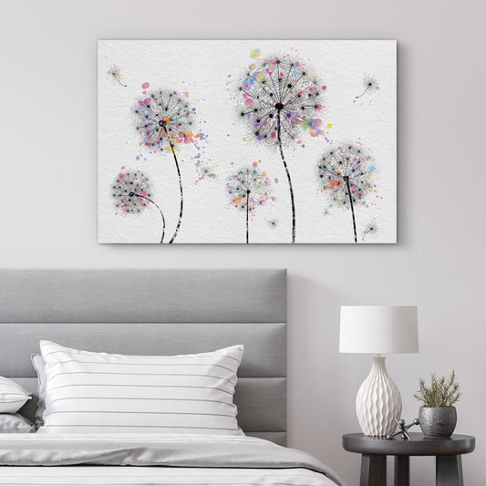 Vibrant Dandelion Splash - Modern Canvas Art for Contemporary Home Décor