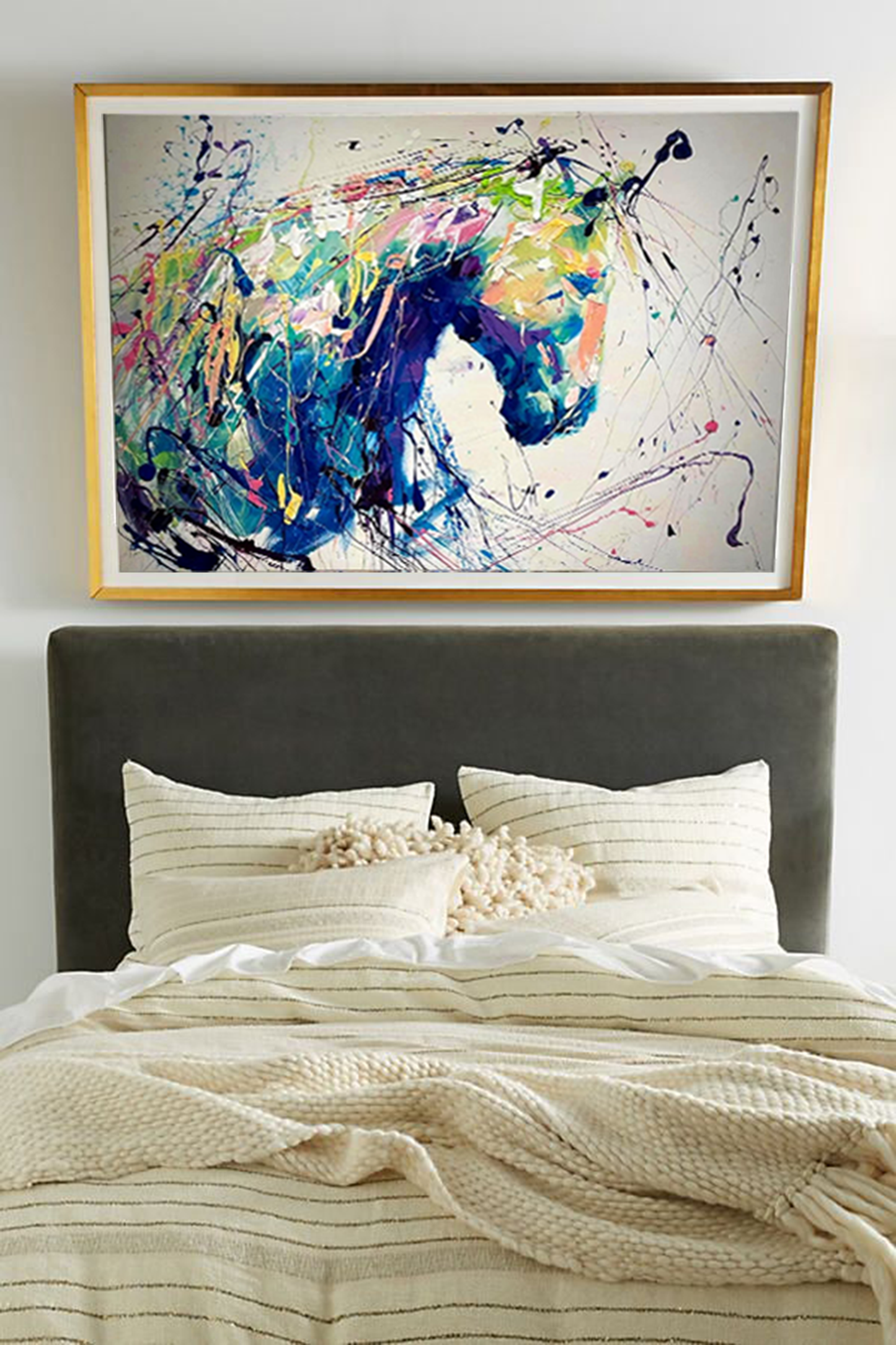 Vibrant Horse Oil Painting – Abstract Animal Art for Home Decor