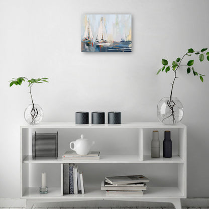 Serene Sailing Scene Oil Painting - Coastal Canvas Art for Nautical Home Decor