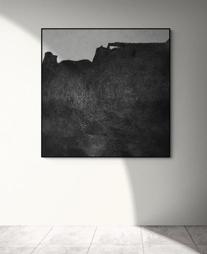 Contemporary Black and White Abstract Oil Painting for Modern Home Decor