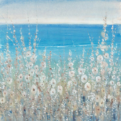 Serene Coastal Flora Oil Painting