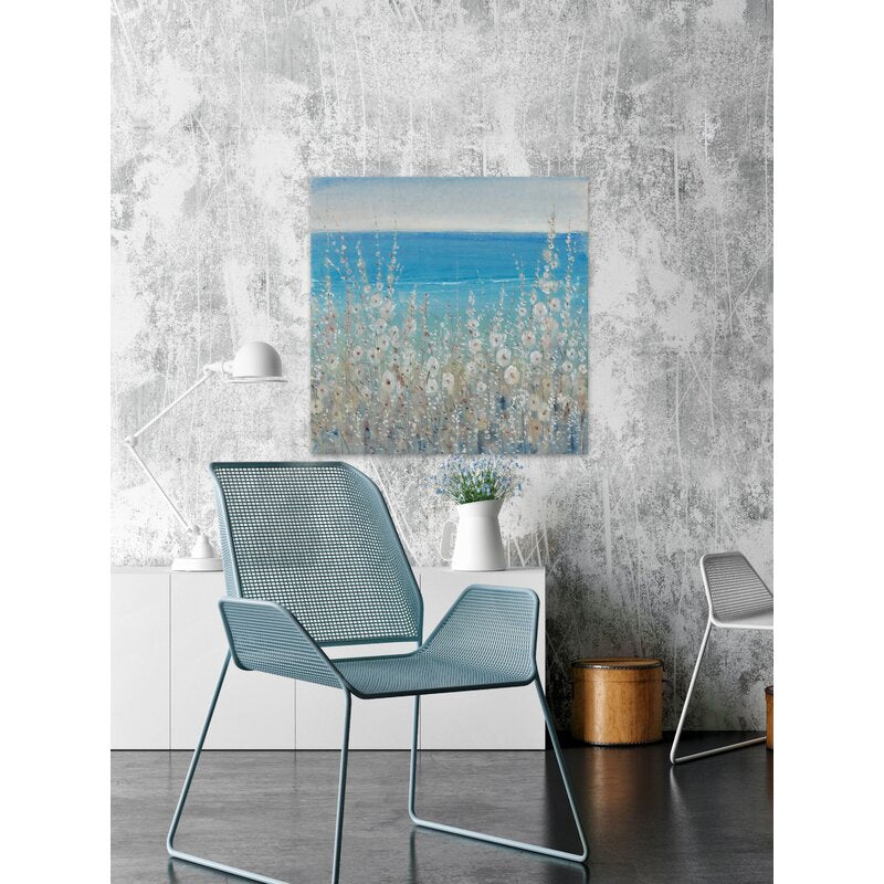 Serene Coastal Flora Oil Painting