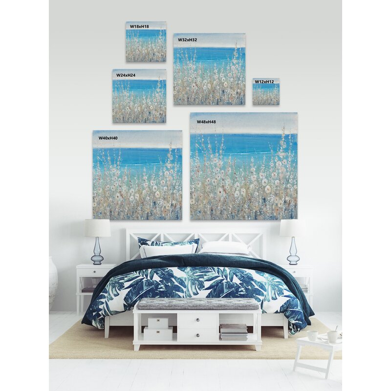 Serene Coastal Flora Oil Painting
