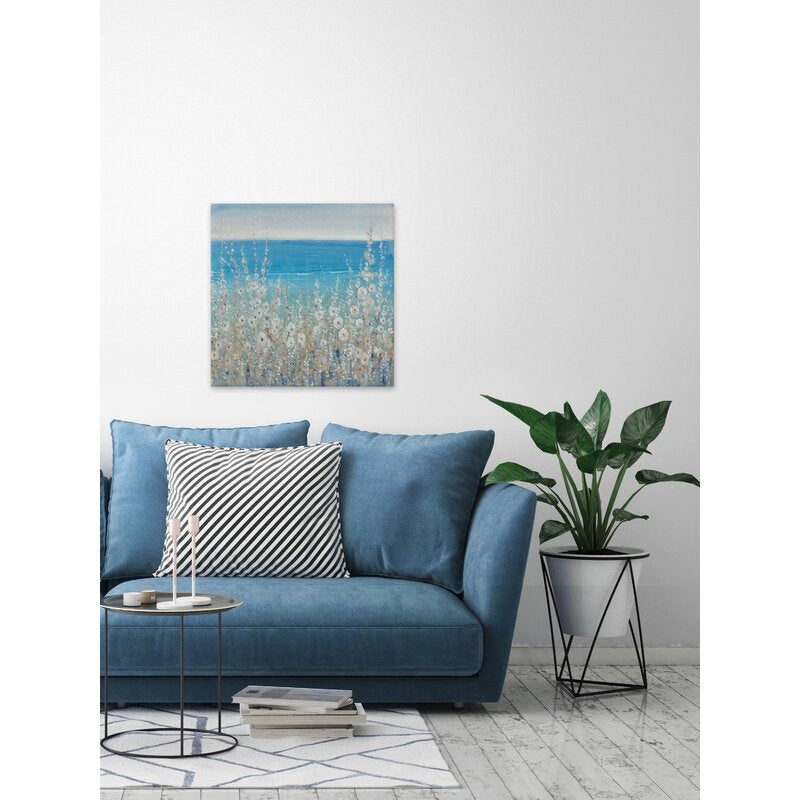 Serene Coastal Flora Oil Painting