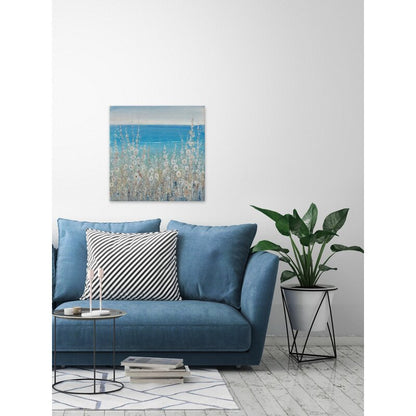 Serene Coastal Flora Oil Painting