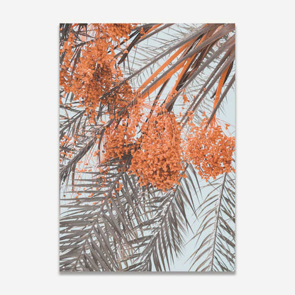 Tropical Palm Fronds with Vibrant Orange Flowers | Beautiful Oil Painting