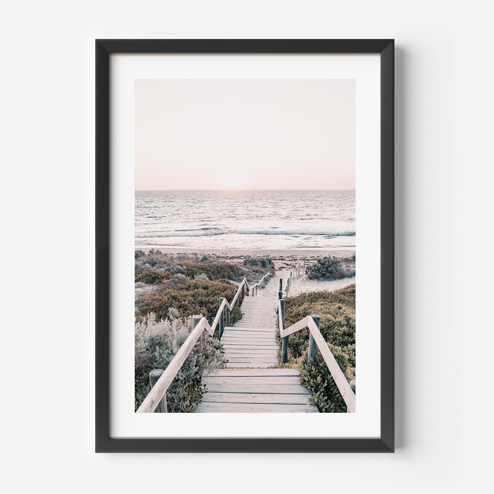 Serene Cottesloe Beach Sunset Oil Painting – Coastal Pathway Artwork for Home Decor