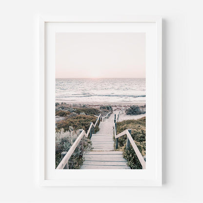 Serene Cottesloe Beach Sunset Oil Painting – Coastal Pathway Artwork for Home Decor