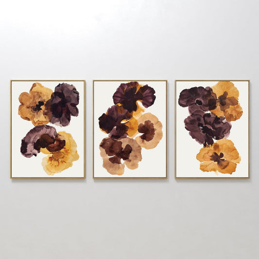 Elegant Crimson Floral Triptych for Home Decor
