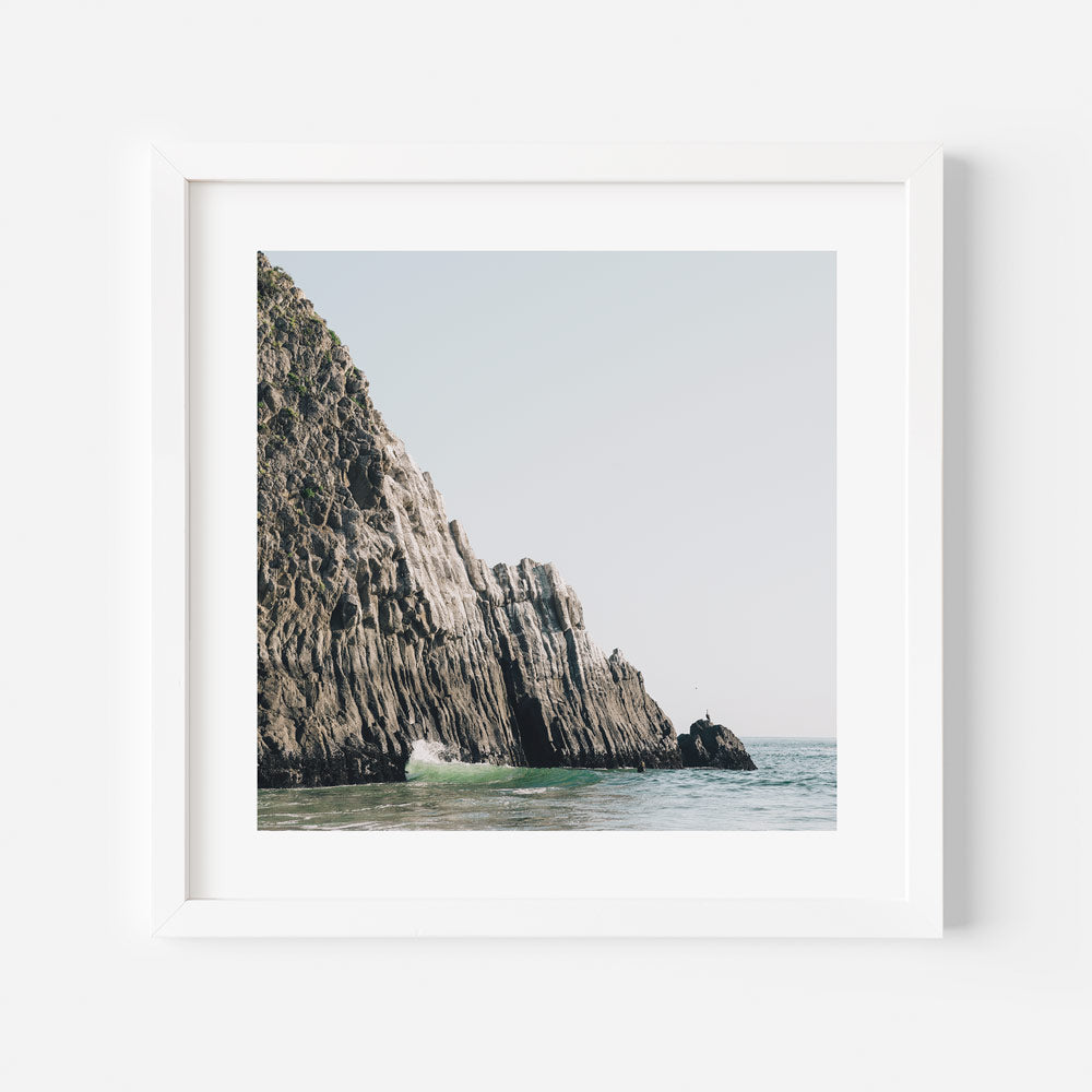 Serene Ocean View of Majestic Crystal Cliffs in Tranquil Coastal Landscape
