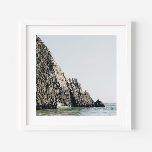 Serene Ocean View of Majestic Crystal Cliffs in Tranquil Coastal Landscape