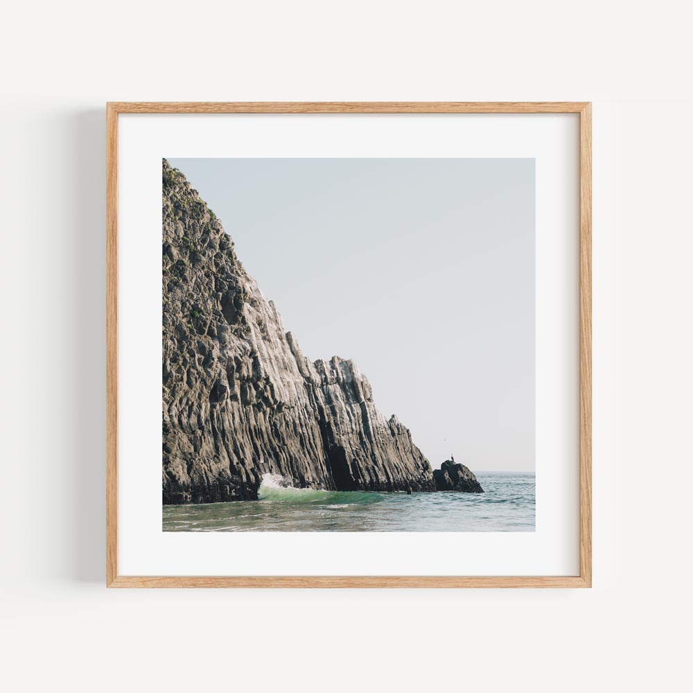 Serene Ocean View of Majestic Crystal Cliffs in Tranquil Coastal Landscape