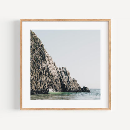 Serene Ocean View of Majestic Crystal Cliffs in Tranquil Coastal Landscape
