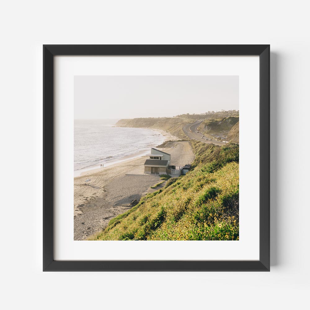 Serene Coastal Escape: Scenic Oil Painting of Crystal Cove Beach