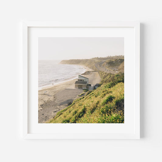 Serene Coastal Escape: Scenic Oil Painting of Crystal Cove Beach