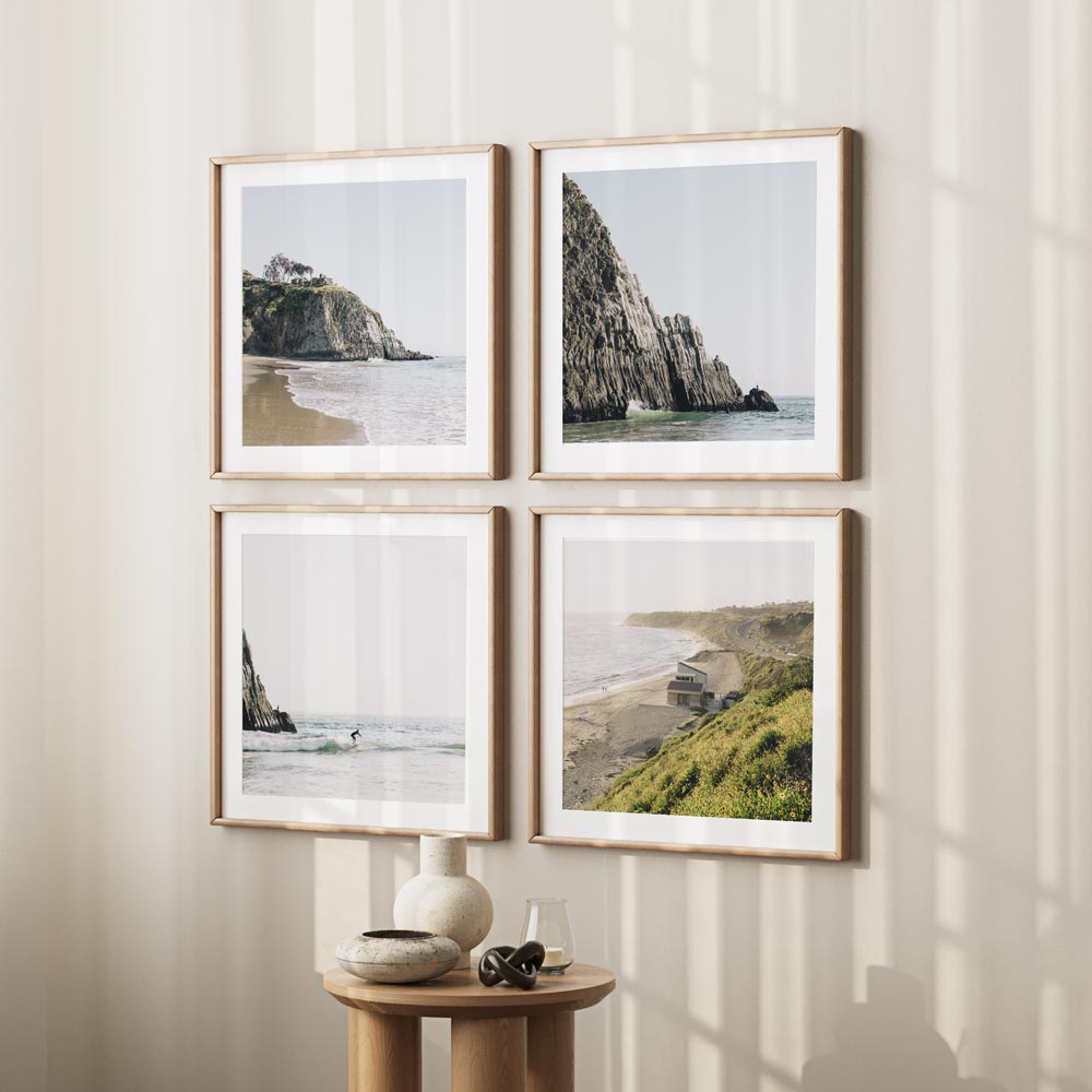 Serene Coastal Escape: Scenic Oil Painting of Crystal Cove Beach