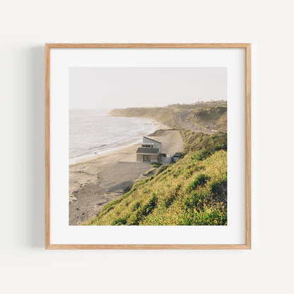 Serene Coastal Escape: Scenic Oil Painting of Crystal Cove Beach