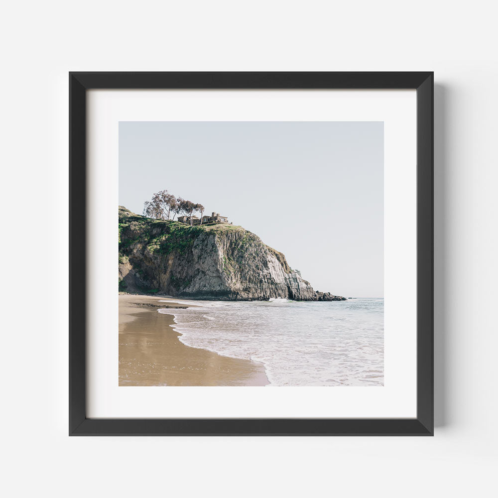 Serene Coastal Landscape Oil Painting of Crystal Cove State Beach Shoreline